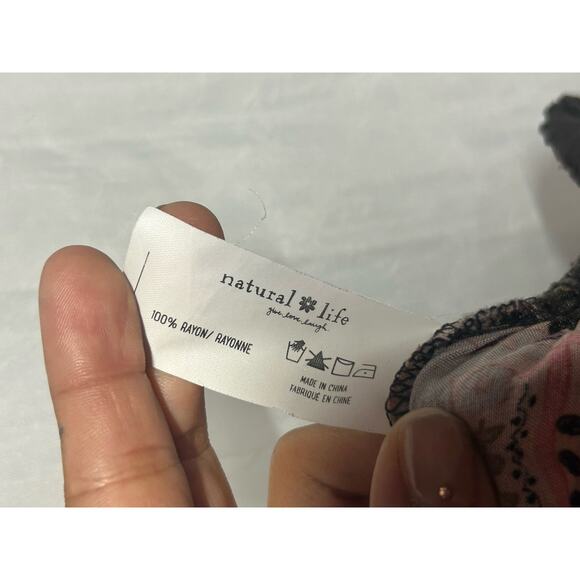 Natural Life Boho Floral Shorts XS Smocked Waist Flowy Festival Hippie Cottage - Picture 5 of 6